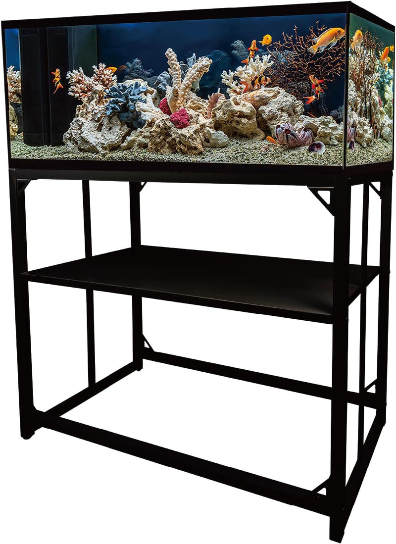 Fish Tank Stand, Reptile Tank, Turtle Tank, Breeder Tank Stand - Black / (40 Gallon)36.5"x18.5"
