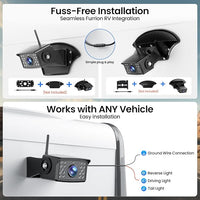 RV Backup Camera, Vehicle Backup Camera with AI Detection, 1080P Backup Cameras, 7'' Waterproof Wireless Backup Camera with DVR Recording & Night Vision for Car, Van, SUV, Truck, Trailer