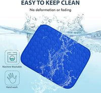 MICROCOSMOS Summer Cooling Mat & Sleeping Pad- Water Absorption Top, Materials Safe, Easy Carry, EZ Clean. Keep Cooling for Pets, Kids and Adults.(Dark Blue, 59" x 40")
