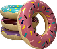 4E's Novelty 4 Pack Donut Pool Floats for Kids & Adults 30" Swim