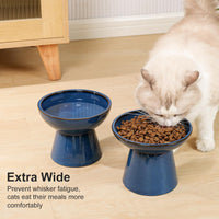 YauYik Raised Cat Food Water Bowl Set - BLUE - image 4