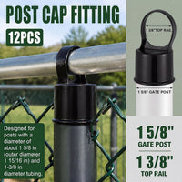 Therwen 12 pack aluminum chain link fence ring caps for 2-3/8 inch posts - view 31
