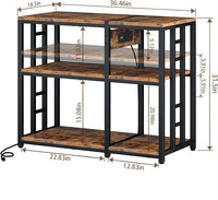 Reinforced 40-50 Gallon Aquarium Stand with Power Outlet | Ultra-Stable 750LBS Capacity Metal Fish Tank Stand for Reptile/Aquatic Setups, 5-Tier Adjustable 37"x19" Steel Shelving System