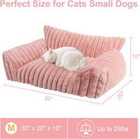 Cute Dog Couch for Medium Large Dogs, Dog Cat Couch Sofa - Medium(30x20x10") / Pink - image 2