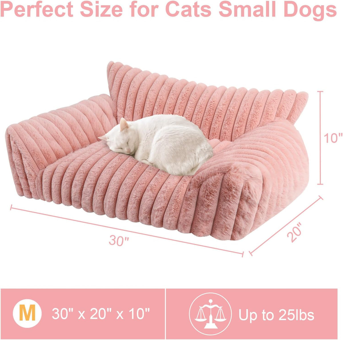 Cute Dog Couch for Medium Large Dogs, Dog Cat Couch Sofa - Medium(30x20x10") / Pink - image 2