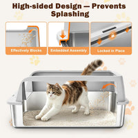 AIPERRO Stainless Steel Litter Box with Lid - Light Gray / X-Large - image 2