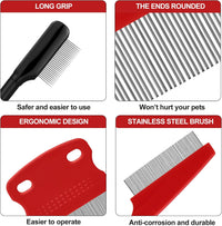 5 Pieces Dog Eye Combs Tear Stain Remover Combs Pet Grooming Comb - Black - image 3