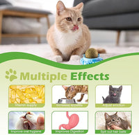 360° Catnip for Cats Wall Catnip Rollerball Licking Ball Cat Nips Mint Magic Cat Stick on Wall Crack Balls Lickable Play Chew Teeth Cleaning Pet Chew Indoor Outdoor