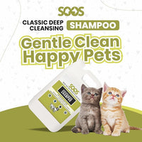 Soos Pet Classic Deep Cleansing Shampoo for Dogs and Cats Natural Dead Sea Minerals Fast Absorbing Coat with Vitamins Essential Oils Natural Ingredients - 1x (4L Gallon)