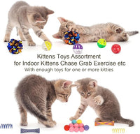 Retro Shaw Cat Toys Kitten Toys, Interactive Cat Tunnels Toy for Indoor Cats Kitty, Kitten Tube Tent Feather Wand Teaser Bell Fuzzy Ball Springs Mouse (33 Pcs Large Cat Tunnel Toys Set)