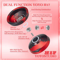YOYOSTUDIO H17 dual purpose aluminum trick yoyo with strings, glove and case - view 17