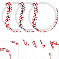 40 Pcs Basketball Plates and Napkins Set - Baseball