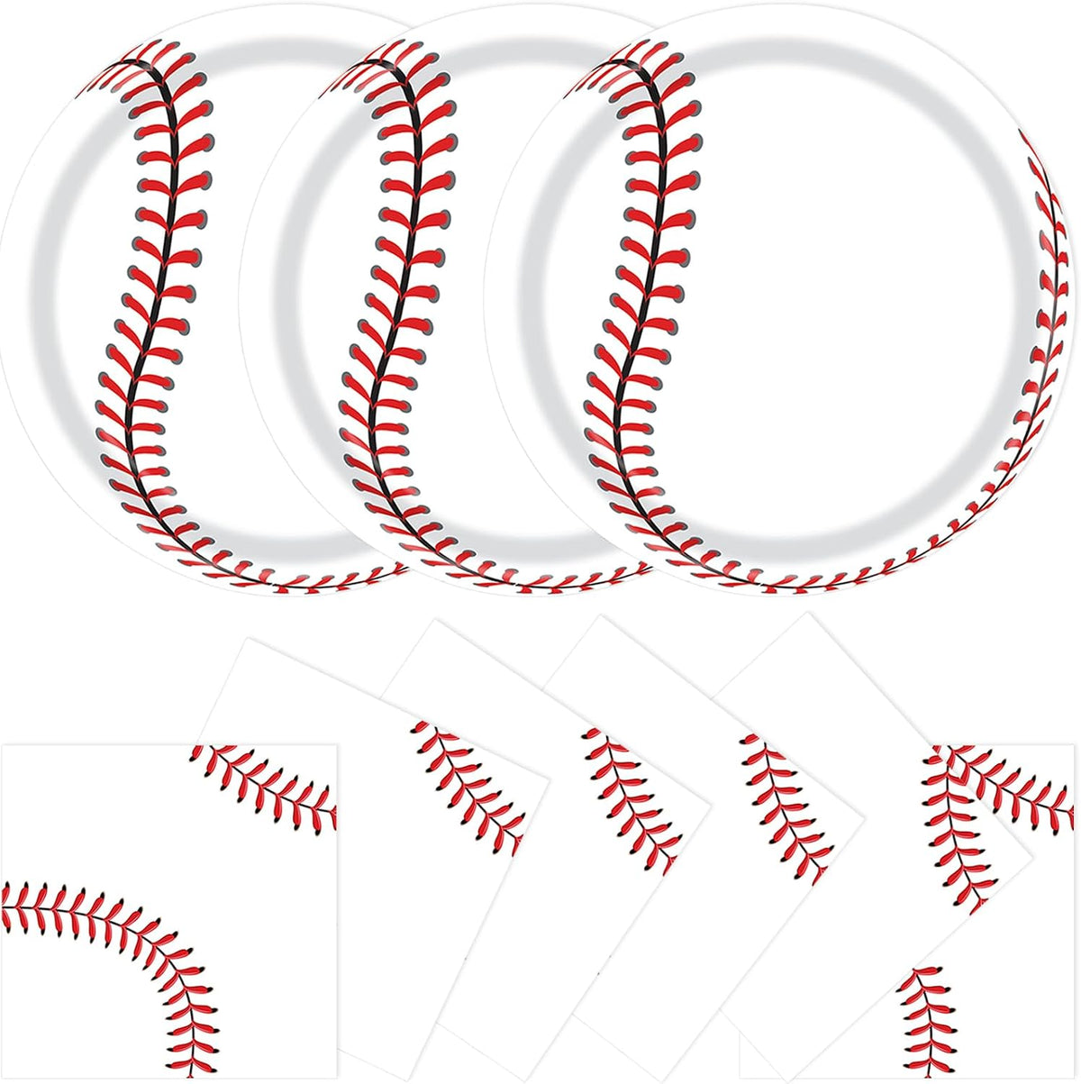 40 Pcs Basketball Plates and Napkins Set - Baseball