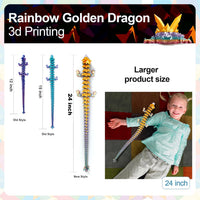 3D Printed Dragon 24 Inch - Gold Rainbow / 24in - image 3