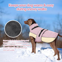 QBLEEV Warm Dog Jacket, Waterproof Dog Winter Coat with Harness – Essentials for Dogs - Pink / Medium - image 3