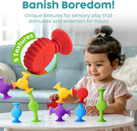BUNMO Bath Toys Suction, Connect, Build, Create - Sensory Textured - 10 Pk - image 4