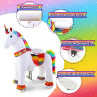 WondeRides brown plush ride on pony for kids with foot pedals, handlebar and wheels - view 5