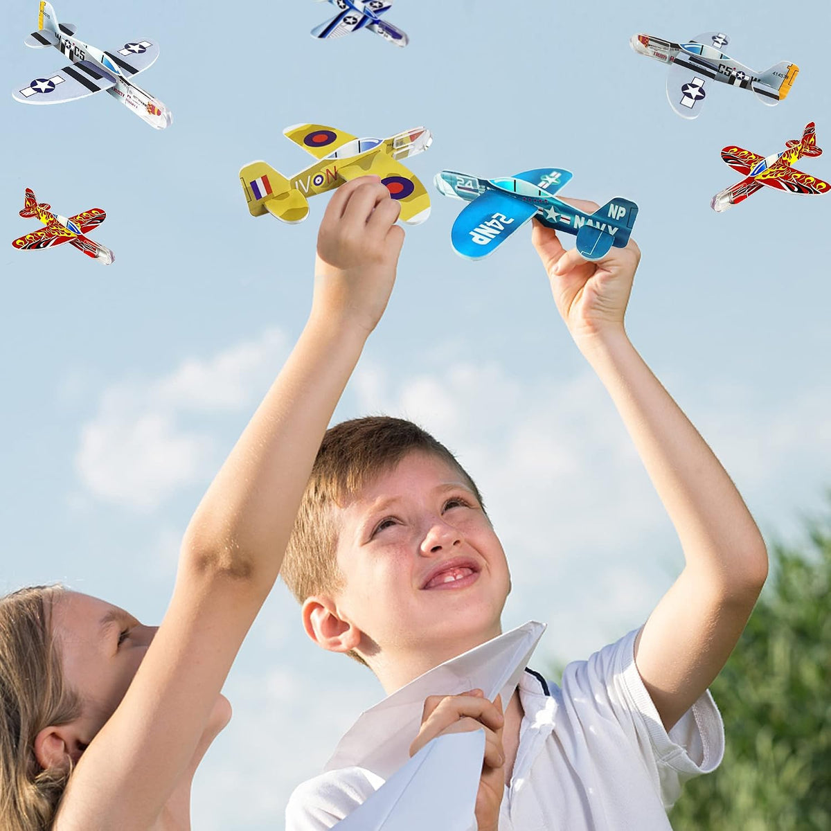 XIPEGPA 60 pack of colorful glider airplanes for kids to assemble and fly - view 6