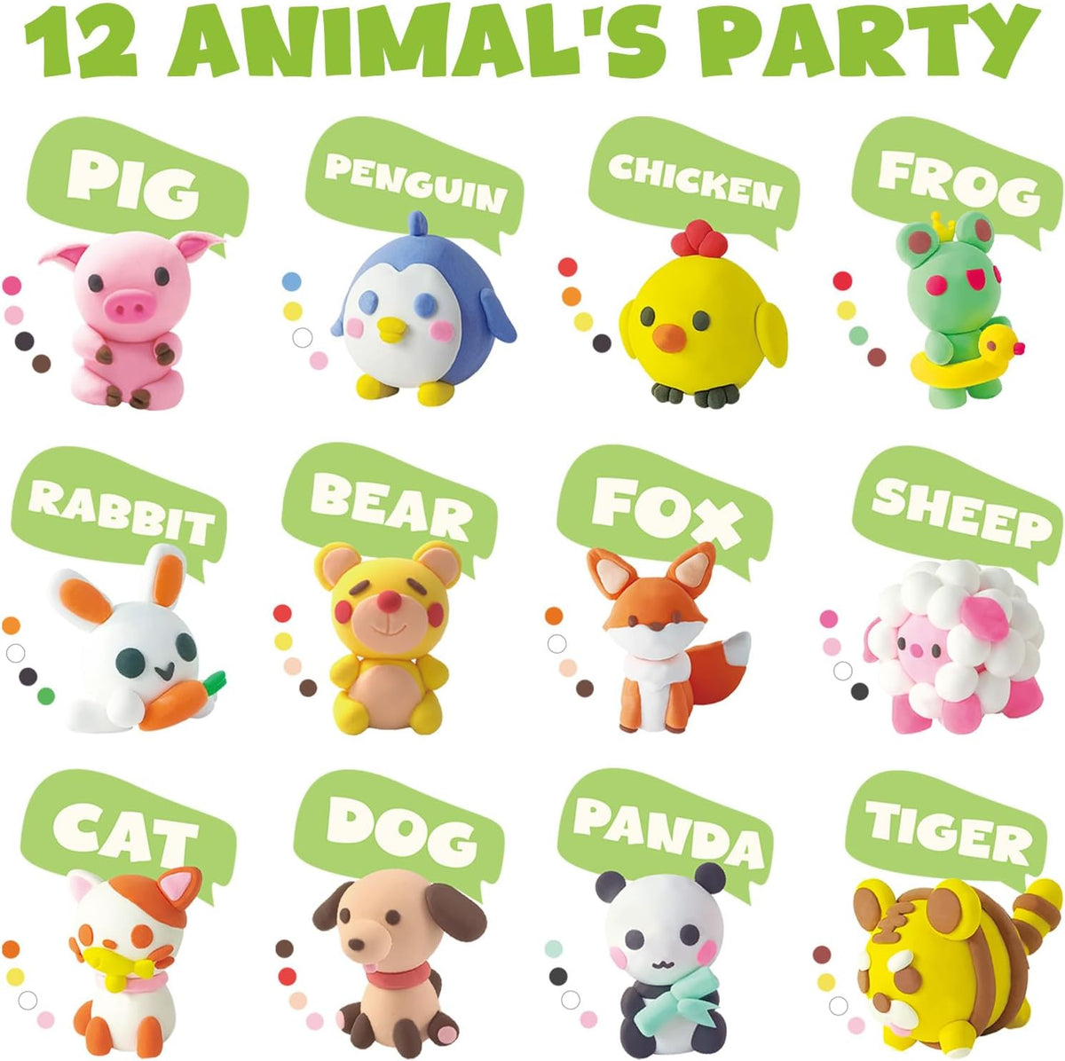JUPITEARTH air dry clay kit for kids with 12 animal models - view 8
