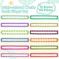 Sotiff wacky tracks fidget toys, 60 pack of clicking snap link chains in assorted colors - view 4