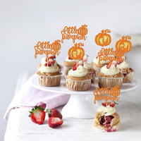24 PCS Pumpkin Oh Baby Cupcake Toppers Glitter Fall Theme pumpkin - Design 12 - image 4