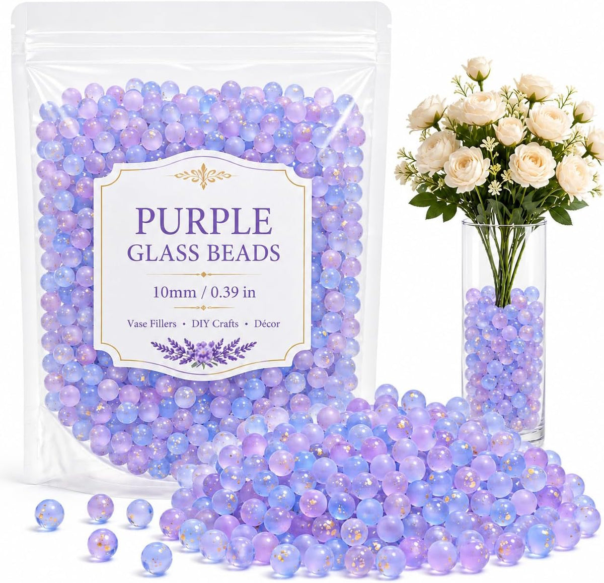 Sukh 78 Pcs Glass Marbles - 100 Pcs - Purple