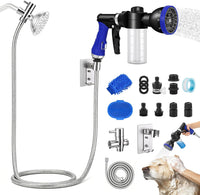 Dog Shower Attachment Water Hose Nozzle Sprayer Set – Essentials for Dogs - 9.8FT Tub Faucet Sprayer