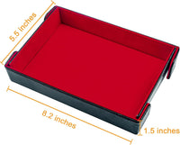 SIQUK magnetic folding dice trays in red and royal blue PU leather with velvet lining - view 5