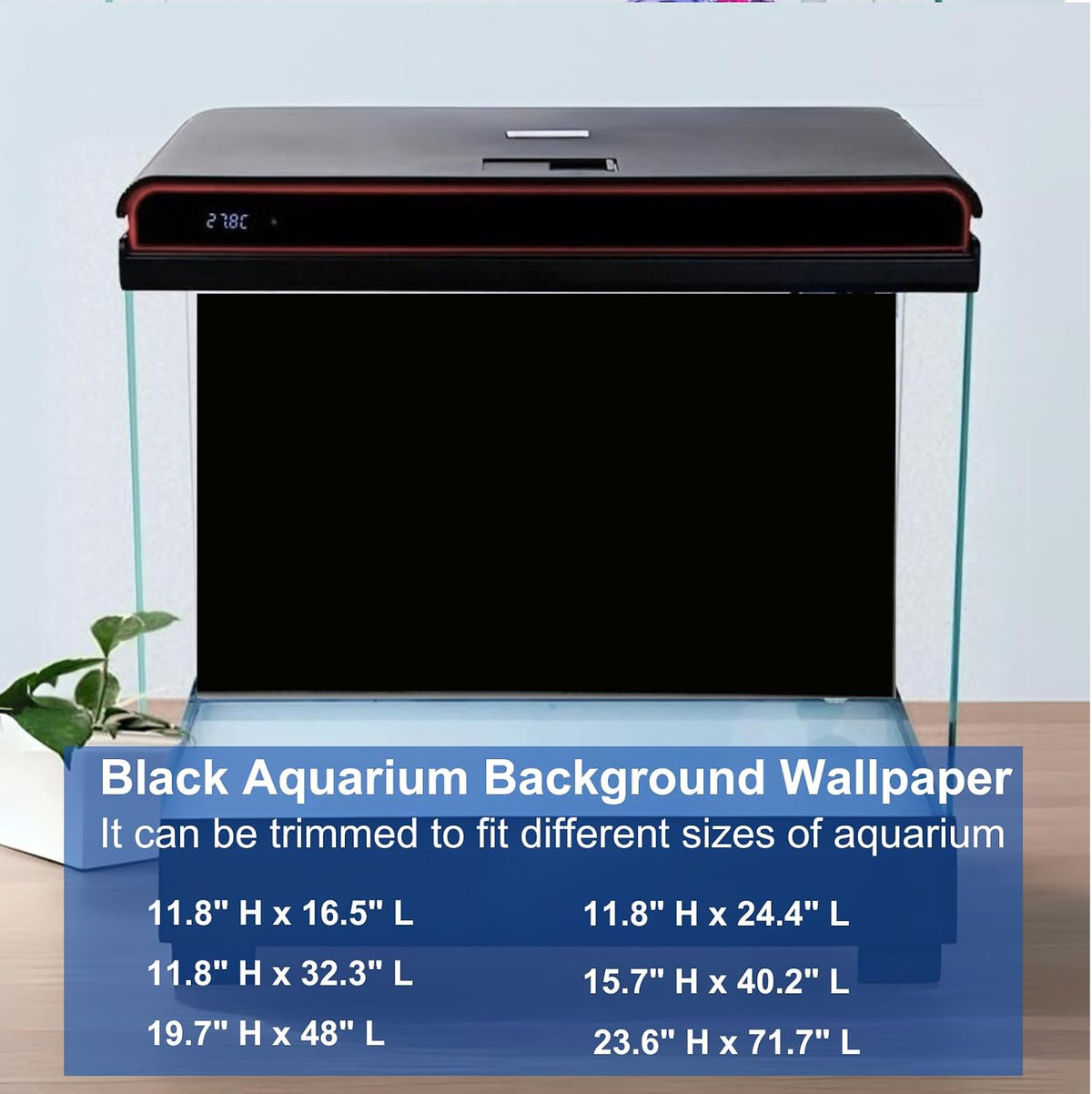ELEBOX Aquarium Background Blue Black Fish Tank Background Wallpaper - 11.8" H x 16.5" L - image 2
