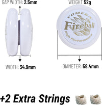Yomega Fireball YoYo -HIGH Performance Responsive Transaxle Yoyo - White/Gold - image 4