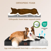 EHEYCIGA Orthopedic Dog Bed Large with Removable Washable Cover - 36*27*3.5 inches / Black - image 3