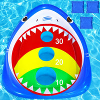 JOINBO inflatable shark pool cornhole board floating with 3 bean bags - view 6