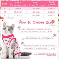 Nuanchu 3 Pieces Cat Recovery Suit Kitten Recovery Suit E-Collar Alternative for Cats and Dogs Abdominal Skin Anti Licking Pajama Clothes Sets(Fruit Pattern,Small)