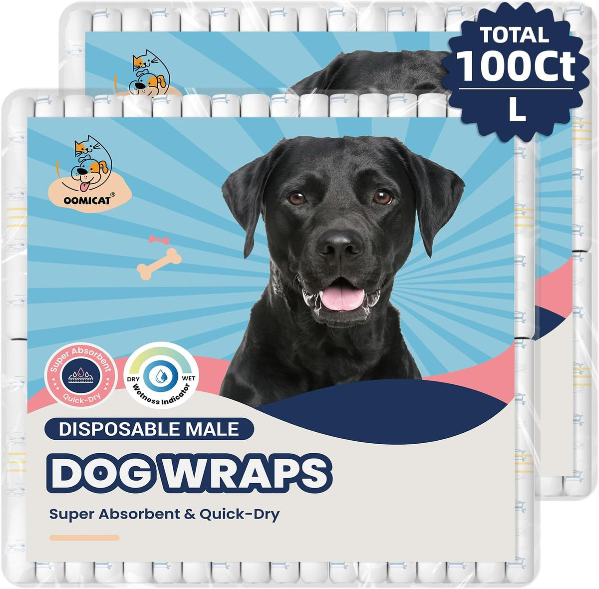 Dog Diapers Male, X-Small 50 Ct - Large: 100Ct