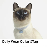 Safety Cat Collar and ID Tag Set - Elastic Quick Release, Non Breakaway Cat Collar Personalized Anodized Aluminum Engraved Pet Name Tag, Lightweight for Kitten Small Large Cats