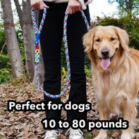 5FT Braided Cotton Rope Leash for Small, Medium and Large Dogs - Colorful Carousel - image 2