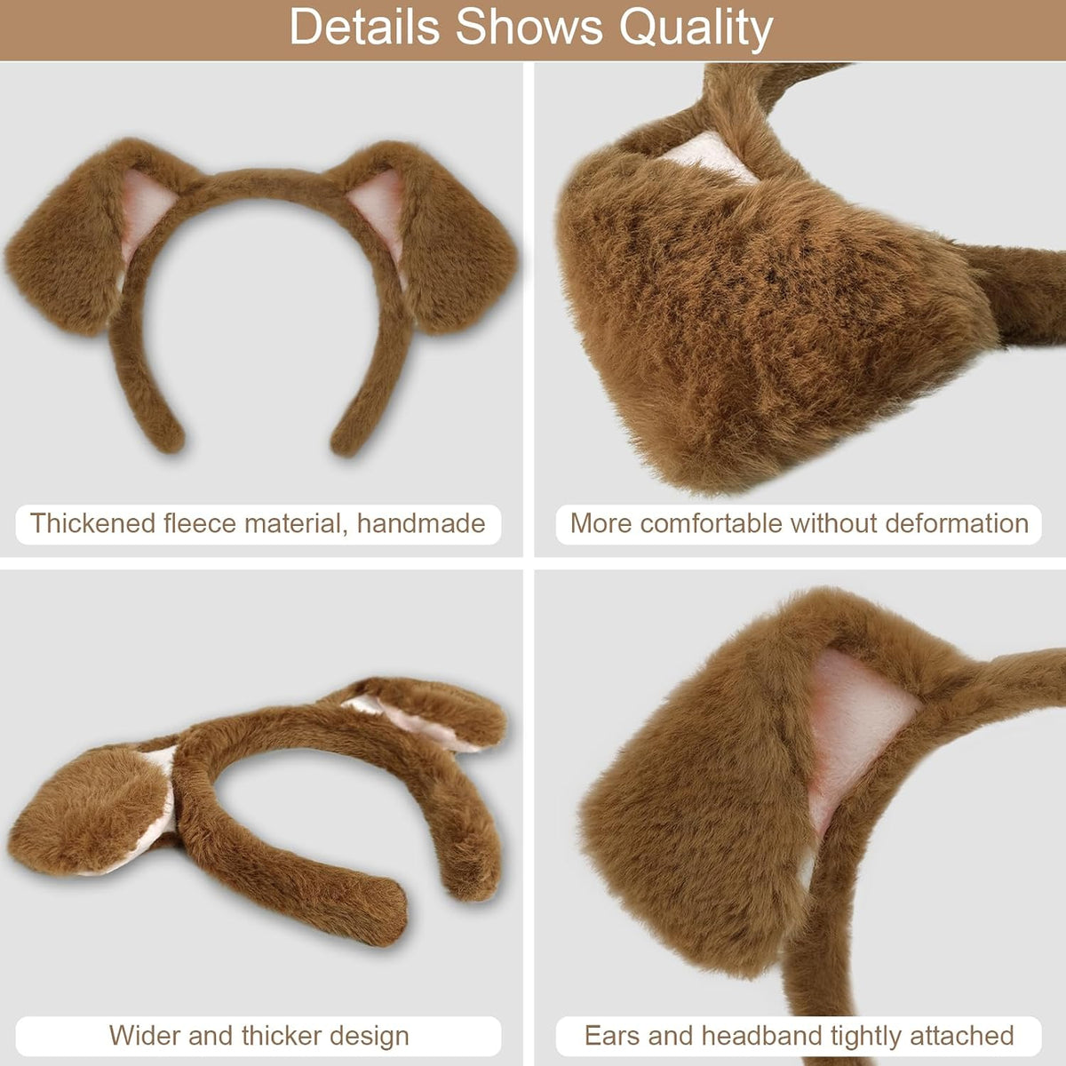 Beviliu Dog Ears Golden Movable - Brown Pink / 1 Count (Pack of 4) - image 3
