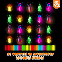 SpringFlower 20 glow in the dark Halloween critters with mini glow sticks - view 6