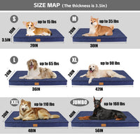 Patas Lague Orthopedic Large Dog Bed Washable Pet Sofa Mat 36''X24'' - 48"L x 30"W x 3.5"Th / Navy Blue - image 3