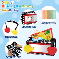 Dr.Rapeti 3in1 Tissue Box Toy, Tummy Time Mirror Toy - image 4