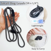 WYuZe 5ft Puppy Leash for Small Dogs Cats - Black Gray / 5 FT (3~18 lbs) - image 2