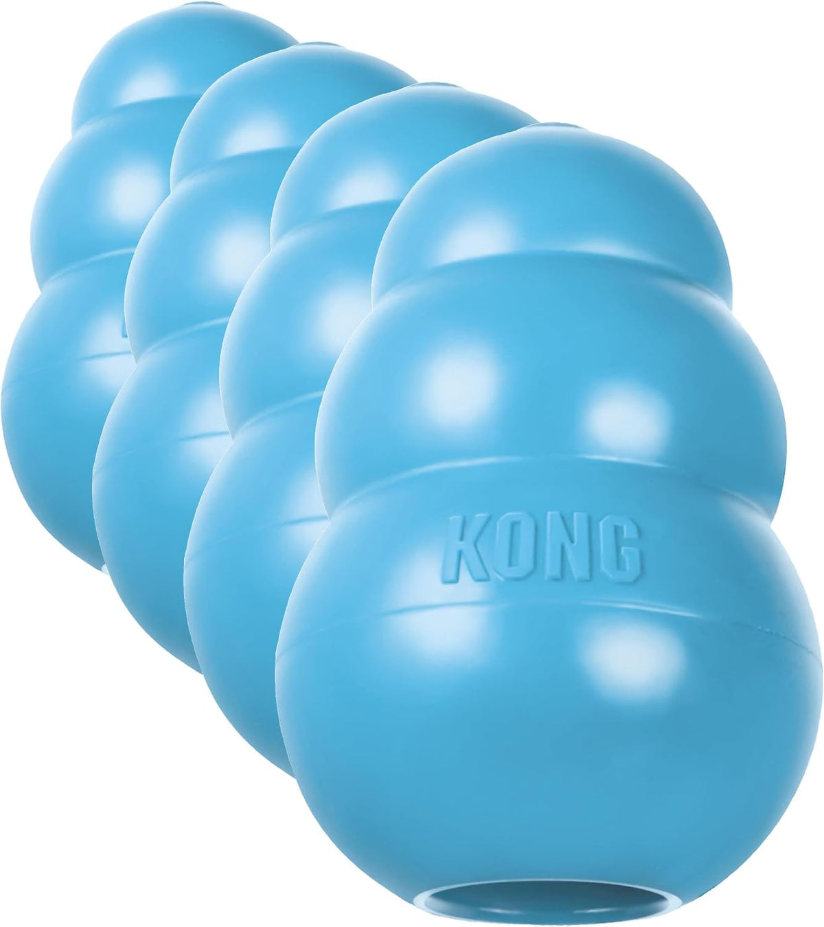 KONG Puppy, Natural Rubber Teething Chew Toy, for Small Puppies - Medium (Pack of 4) / Blue