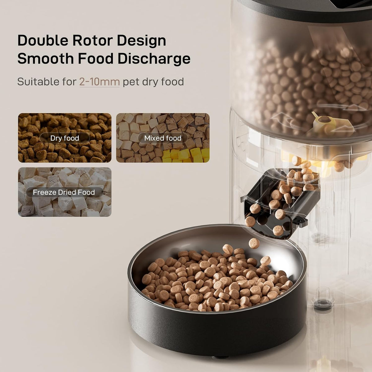 IMIPAW PET Automatic Cat Feeder: 3L Auto Food Dispenser with Timed - Black+Stainless Bowl - image 4