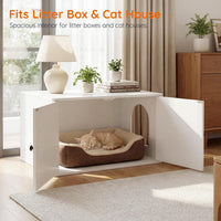 HOOBRO Cat Litter Box Enclosure - White - image 3