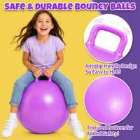 Bouncy Ball with Handle for Kids - 3P 22inch (Orange+Purple+Blue) - image 2