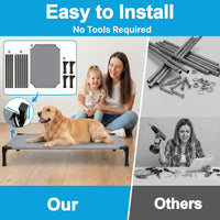 Elevated Dog Bed Raised Cooling Dog Cot for Large Dogs - Grey / 42.0"L x 30.1"W x 8.4"H - image 4