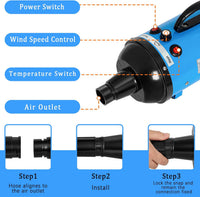 Dog Dryer for Large Dogs 5.2HP 3800W High Velocity Pet Hair Dryers – Essentials for Dogs - Blue - image 4