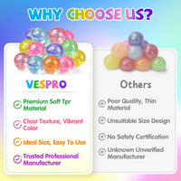 16 Pack Slow Rising Stress Balls，Textured Memory Soft Stress Ball – Fun for Kids & Family - 24 Pack Glitter Stress Balls - image 4