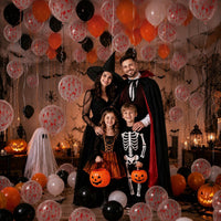 Froova black and white Halloween balloons with ghost and bat prints and bat stickers - view 24
