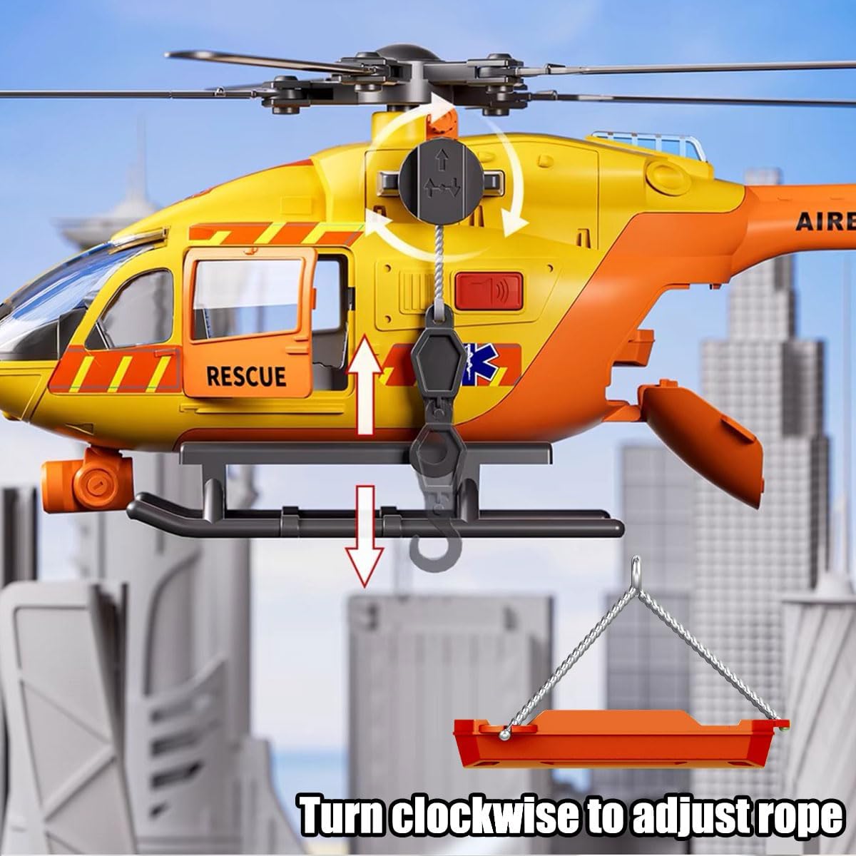 CSDCSD large helicopter toy with crane and cargo basket, lights and sounds - view 13